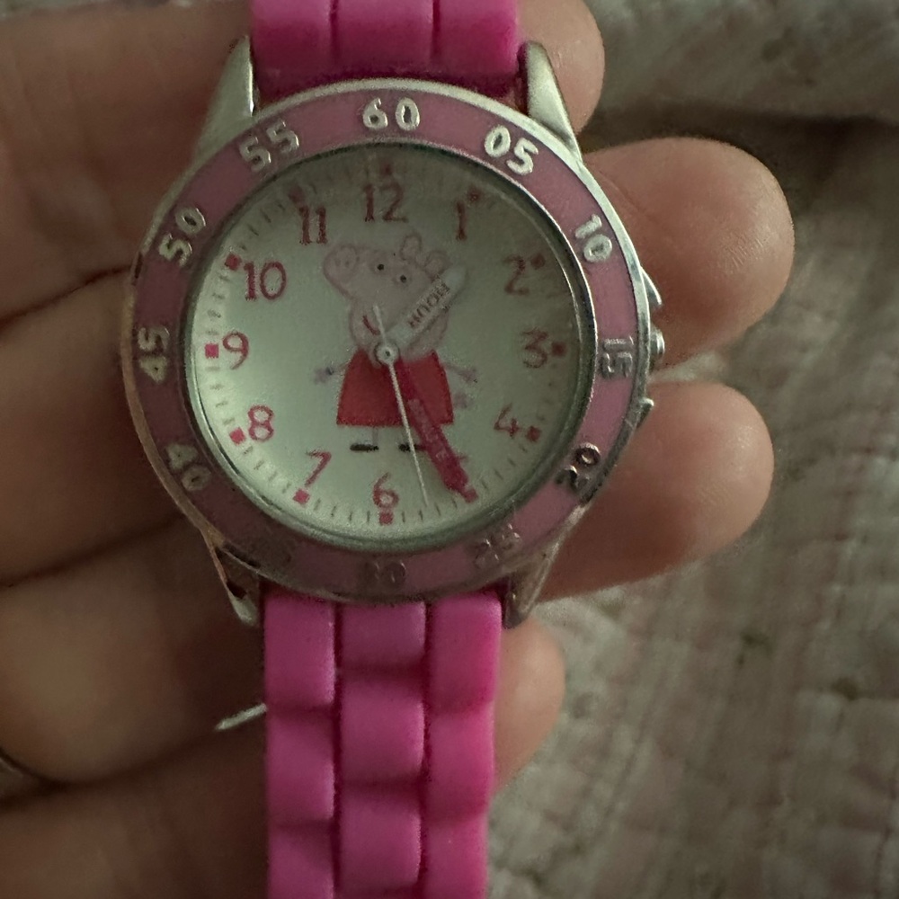 Peppa Pig Pink and Silver Kids Watch